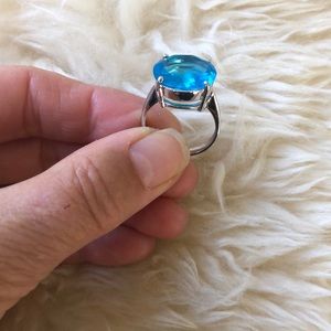 Aqua blue cocktail ring